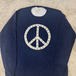 Navy Peace Sign Sweater